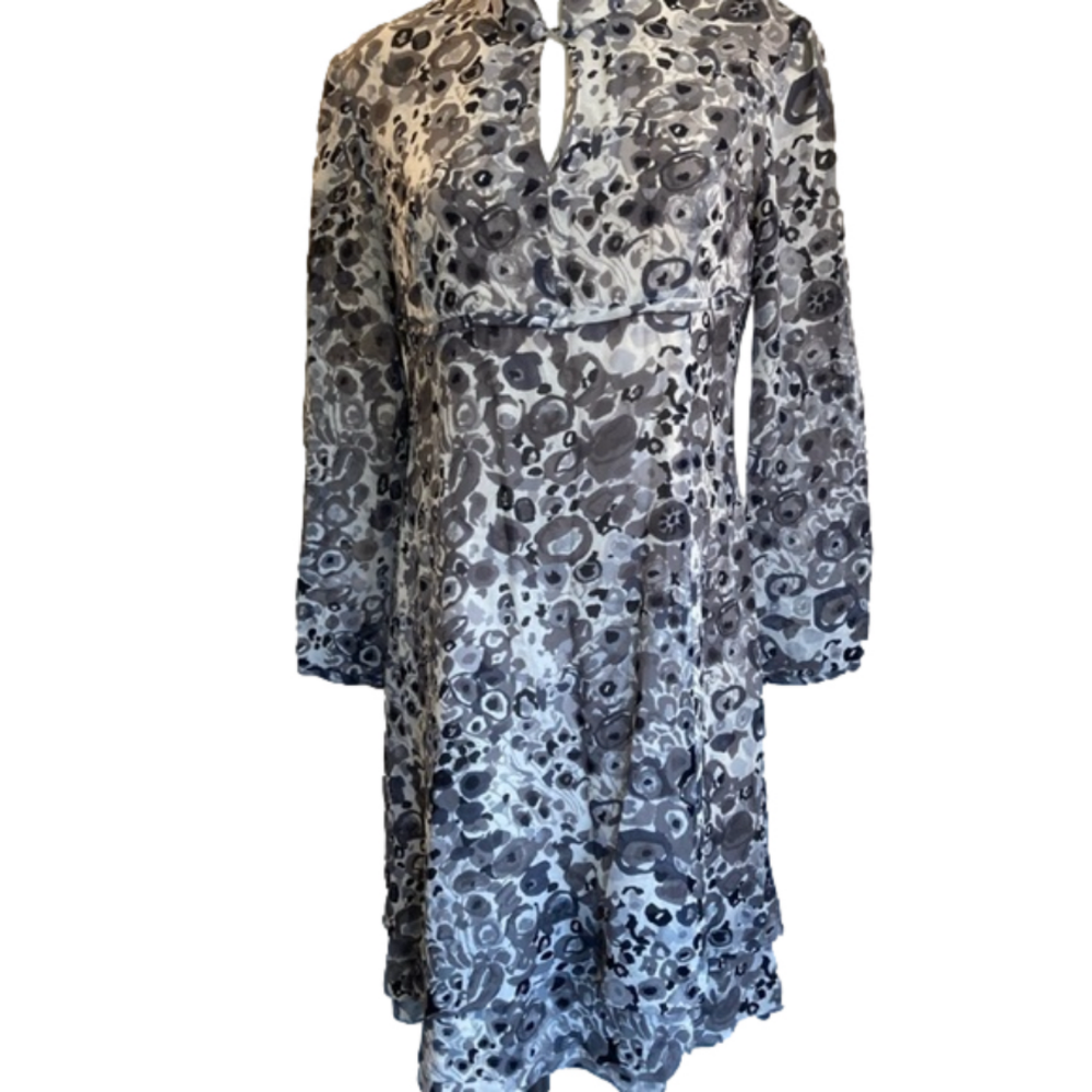 Louis Feraud vtg Neiman Marcus layered Silk Dress. Germany S/М ?